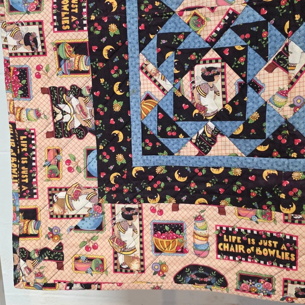 Mary Engelbreit Life is Just a Chair of Bowlies Wall Hanging Folk Art 34.5x34
